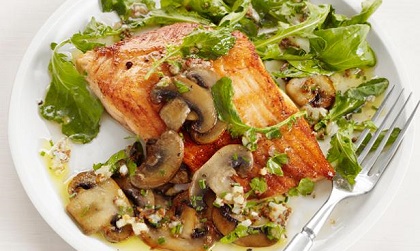 Artic Char and Mushrooms